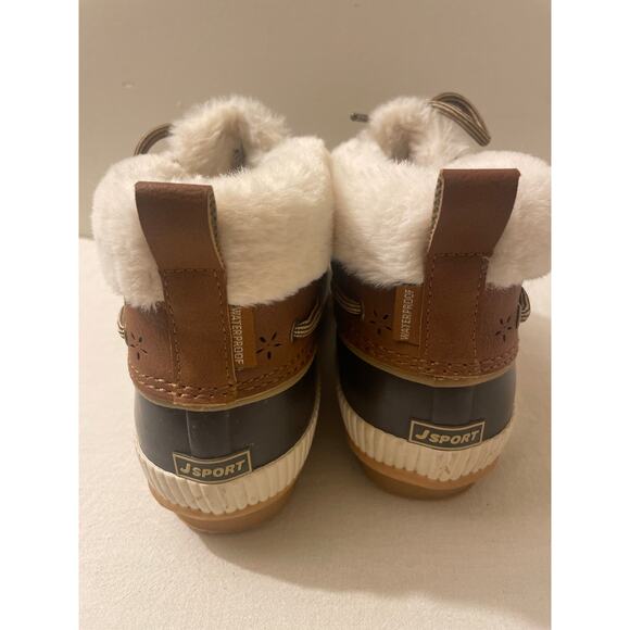 Jsport Women's Size 8 Mary Waterproof Faux Fur Duck Boot Booties Brown by Jambu - Picture 5 of 12